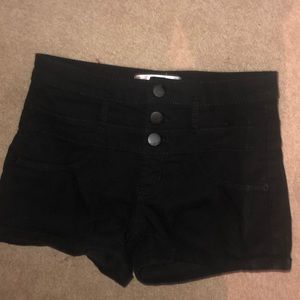 black jean shorts